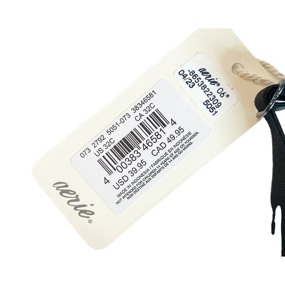 Smoothez Aerie Mesh Unlined Bra True Black Size 32C NWT - Picture 6 of 7